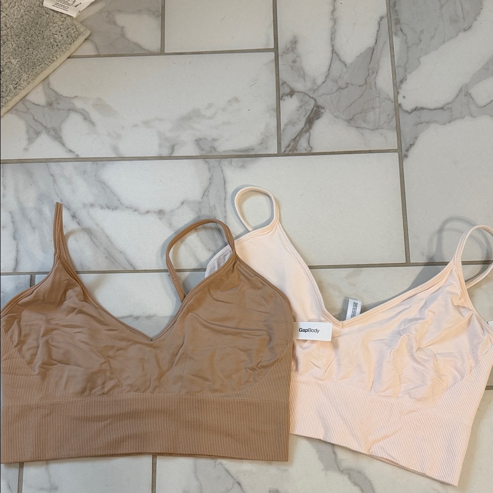 Elegant Comfort Bralette Duo - Tan and Cream